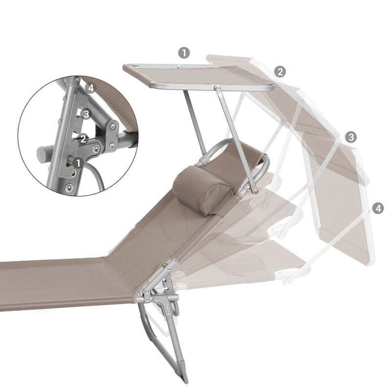 Záhradné ležadlo, krémové, látka, nastaviteľná opierka