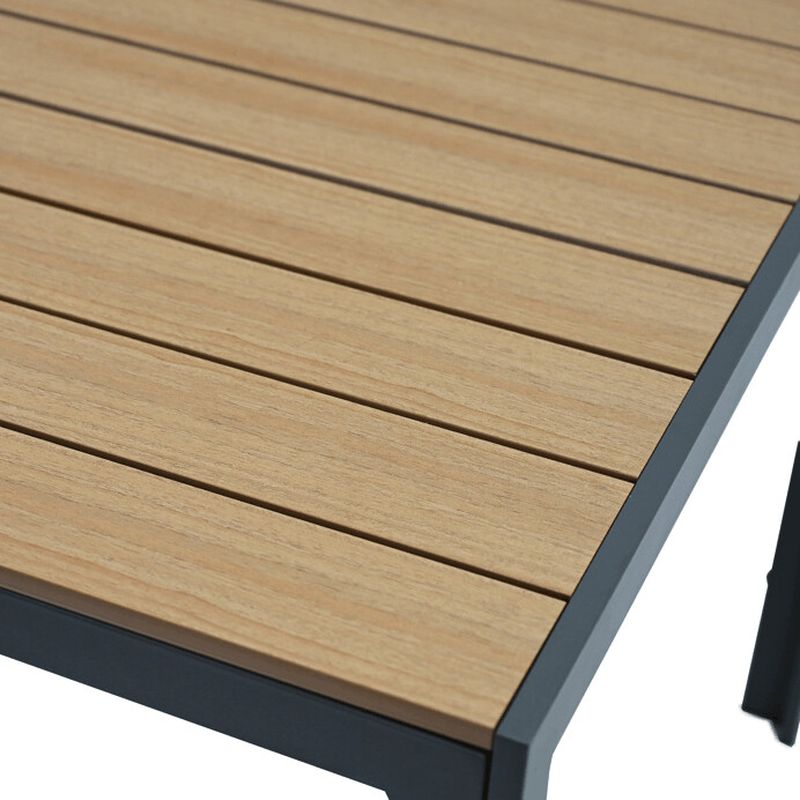 Záhradný stôl, 150×90cm, kov sivý, polywood prírodný