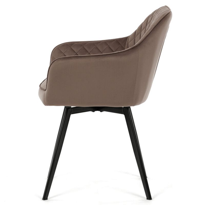 Exkluzívna otočná stolička, hnedá zamatová látka