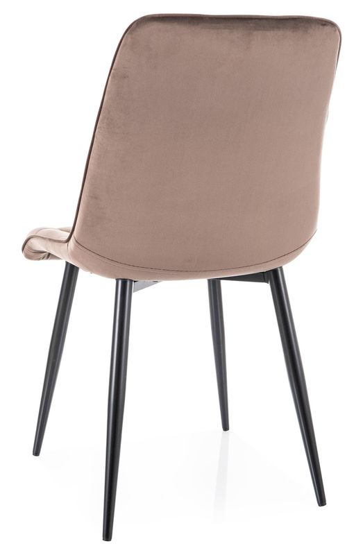 Jedálenská stolička s tvarovaným telom, čierny mat, cappuccino látka