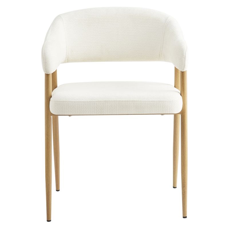 Dizajnové jedálenské kreslo krémové s kovovými nohami v dekore buk