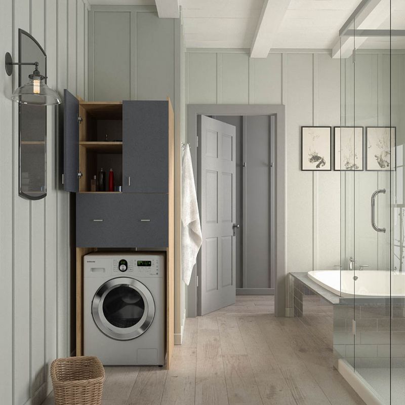 Hlboká skrinka nad práčku, dub artisan, grafit