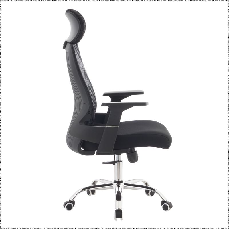 Kancelárske kreslo čierne so sieťovinou a chrómovými detailmi