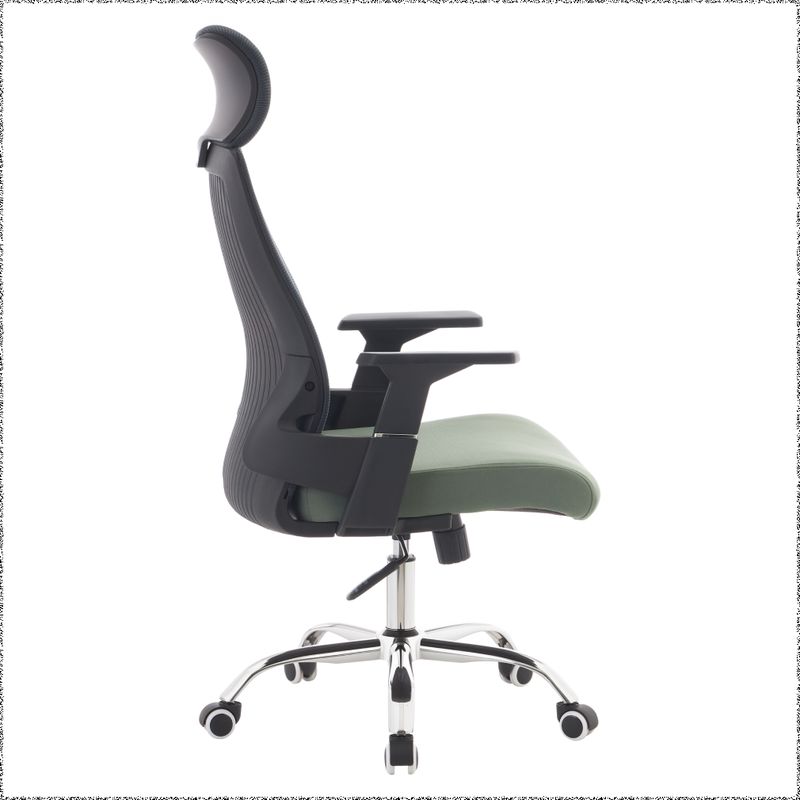 Kancelárske kreslo zelené s tmavosivou sieťovinou a chrómovou podstavou