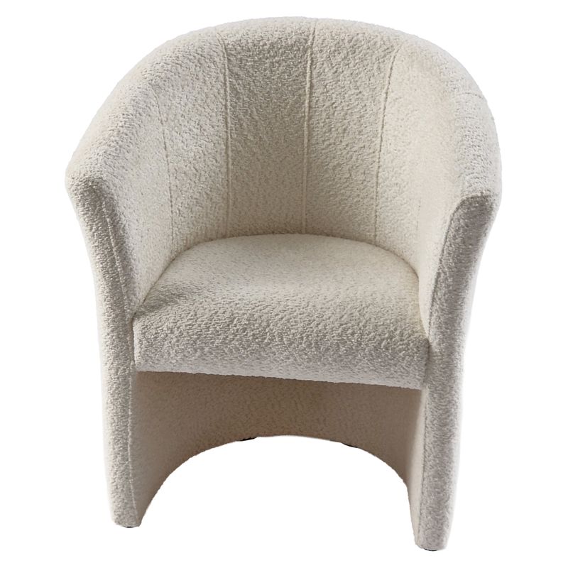 Moderné klubové kreslo, smotanové v látke Coral Boucle