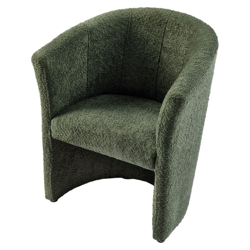 Moderné klubové kreslo, zelené v látke Coral Boucle
