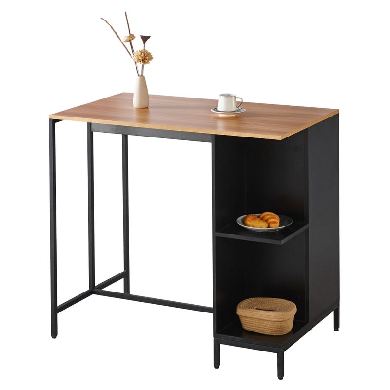 Kuchynský ostrovček, dub, čierny, s otvoreným úložným priestorom