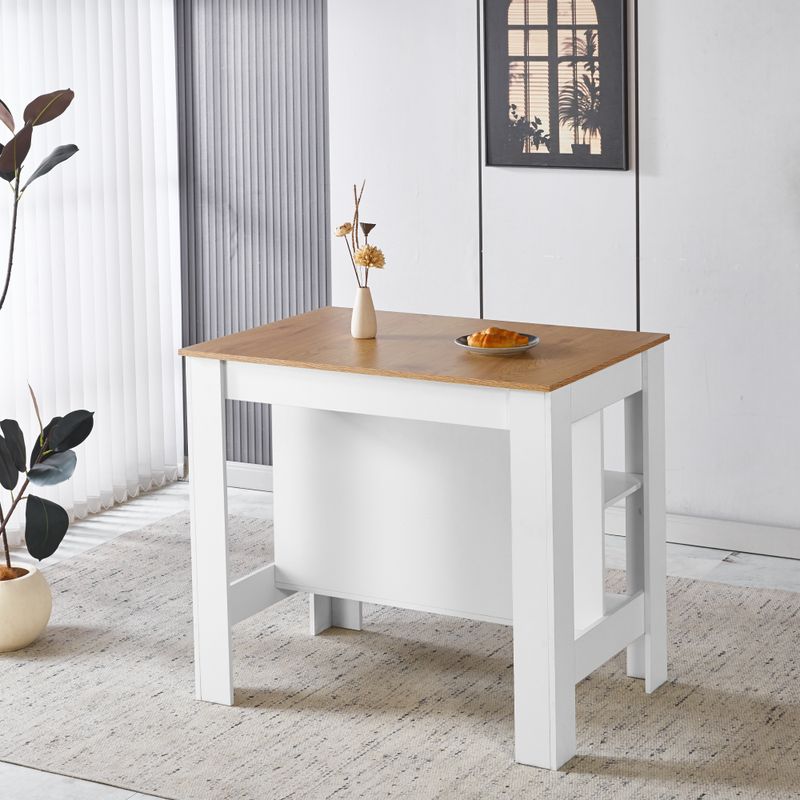 Kuchynský ostrovček, dub, biely, s otvorenými policami