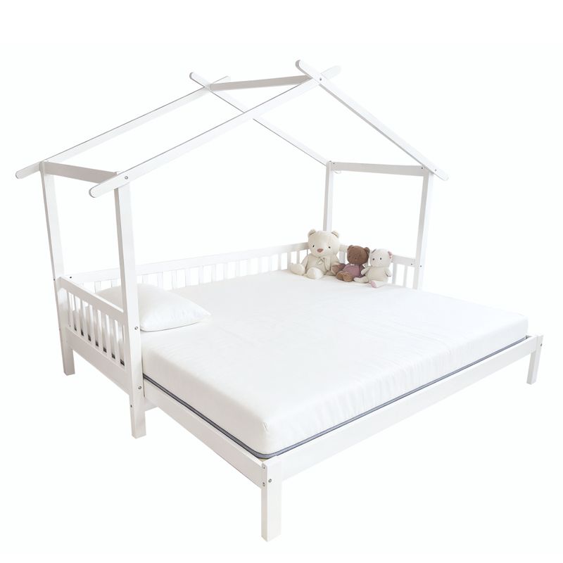 Montessori posteľ rozkladacia 90-180x200 cm, biela, masív