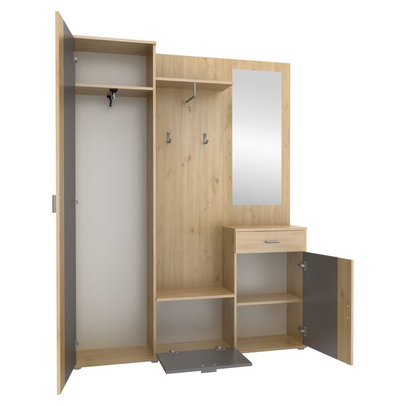 Predsieňová zostava, dub artisan, grafit