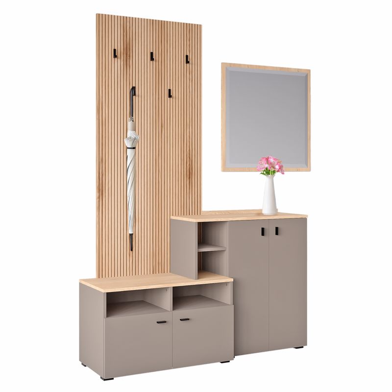 Predsieňová zostava, toffee, natural canella strata, cremona torro dub