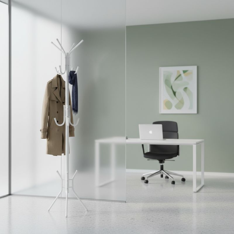 Stojanový vešiak 176 cm, biely kov