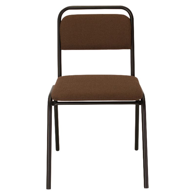 Zasadacia stolička stohovateľná, hnedá látka, čierny kov