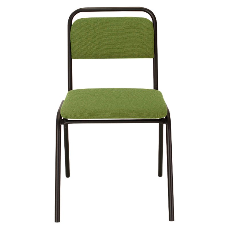 Zasadacia stolička stohovateľná, zelená látka, čierny kov