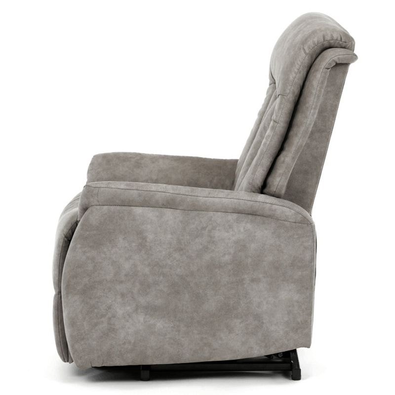 Výklopné, elektrické, polohovacie kreslo, sivá vintage látka