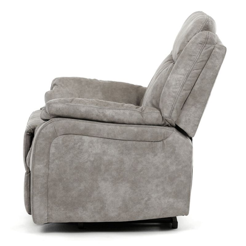 Elektrické polohovacie kreslo, výklopné, sivá vintage látka