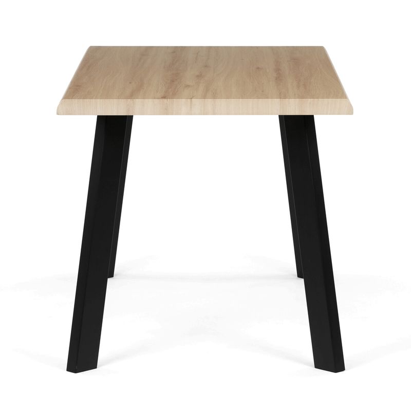 Moderný jedálenský stôl 140 × 80cm, divoký dub s kovovými nohami