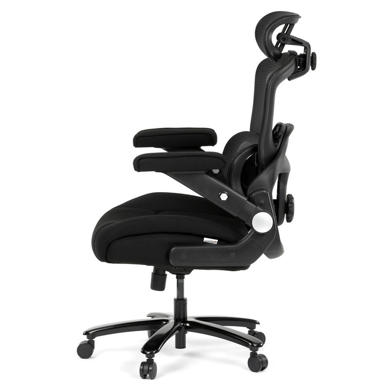 Ergonomická kancelárska stolička, čierna látka, sieťovina, 180 kg