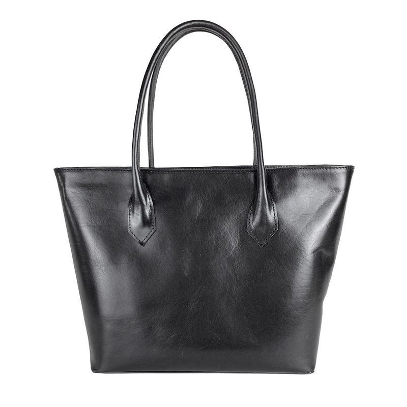 Kožená dámska kabelka SHOPPER v čiernej farbe