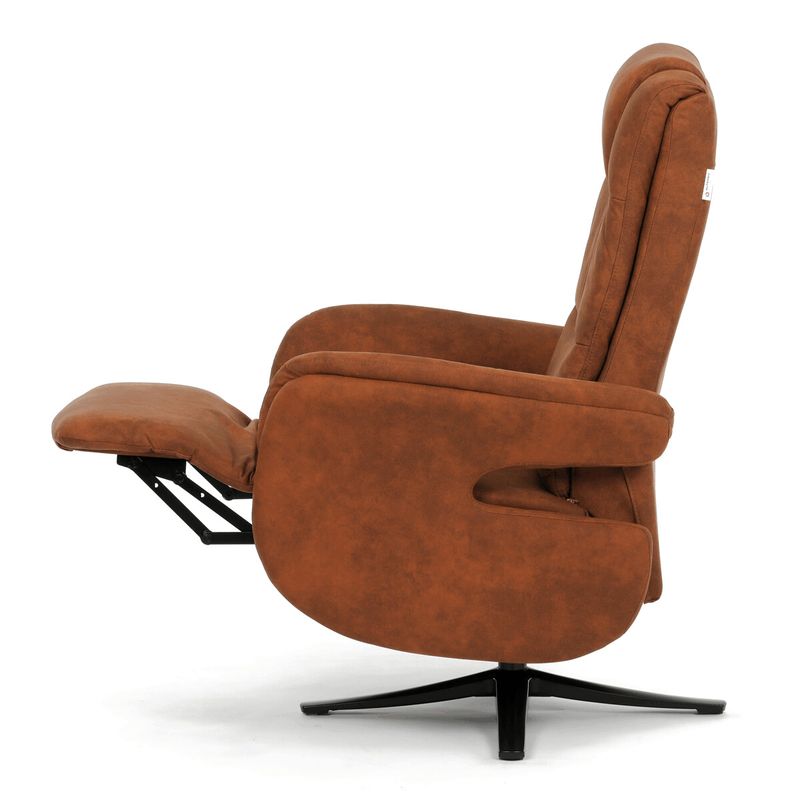 Polohovacie elektrické kreslo, hnedá, látka vintage, Zero Gravity