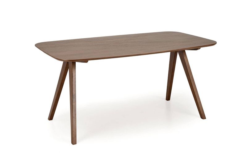 Moderný jedálenský stôl, 160 cm, orech, s masívnymi drevenými nohami
