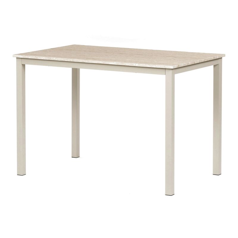 Moderný jedálenský set 1+4, 110x70cm, béžové stoličky, travertín