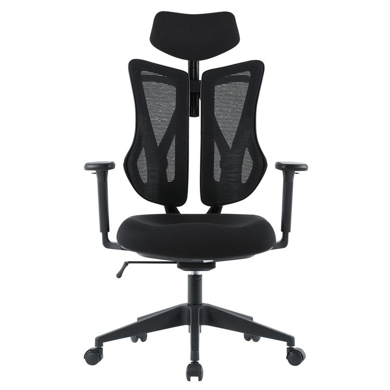 Ergonomická kancelárska stolička sivá, dvojdielne sieťované operadlo, 120kg