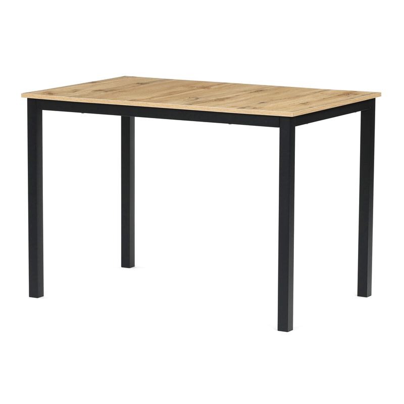 Jedálenský set so 4 stoličkami, 110x70cm, sivá látka, MDF divoký dub