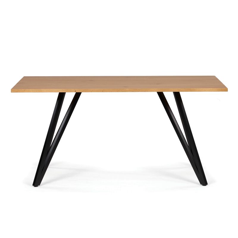 Moderný jedálenský stôl 160x90, dýha dub, čierny kov