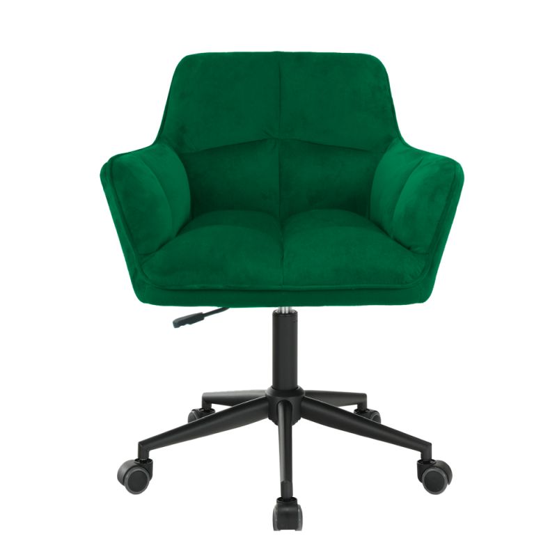 Štýlové kancelárske kreslo v smaragdovej zamatovej látke