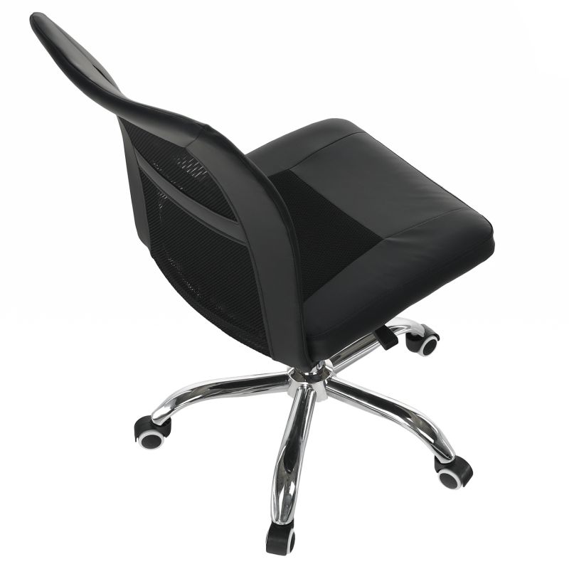 Jednoduché kancelárske kreslo v čiernom prevedení bez podrúčok - posledný kus