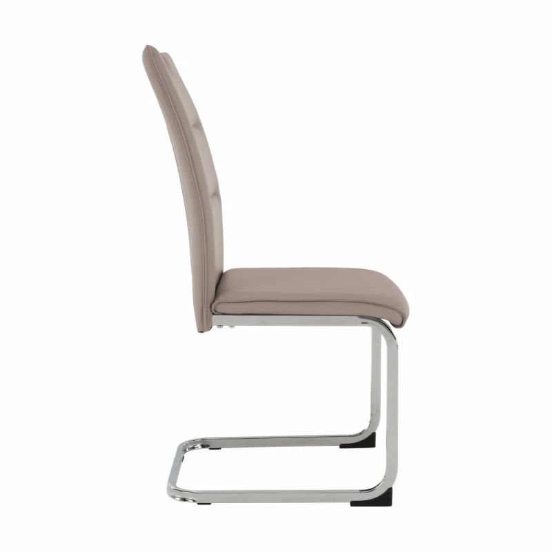 Štýlová jedálenská stolička v svetlohnedej ekokoži