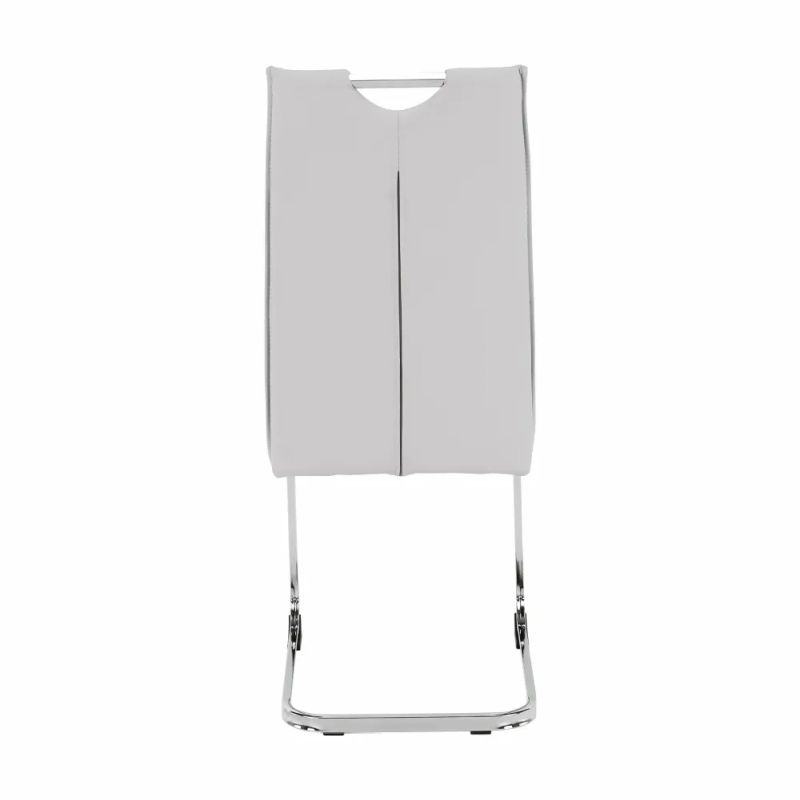 Štýlová jedálenská stolička v svetlosivej ekokoži