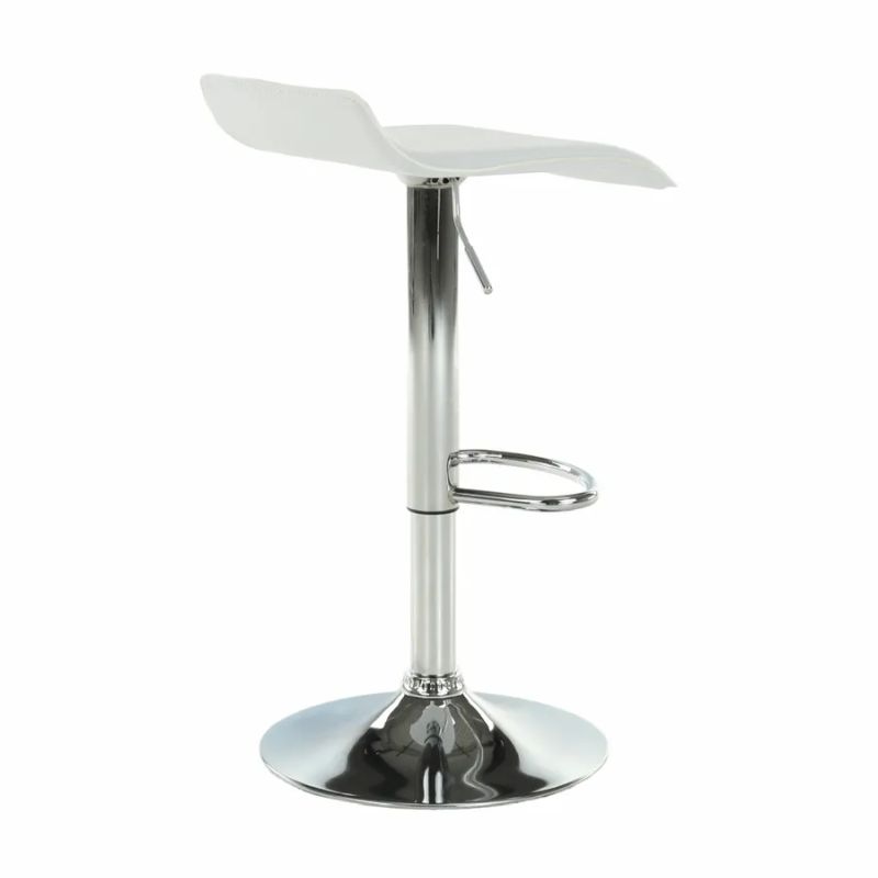 Jednoduchá barová stolička, ekokoža biela