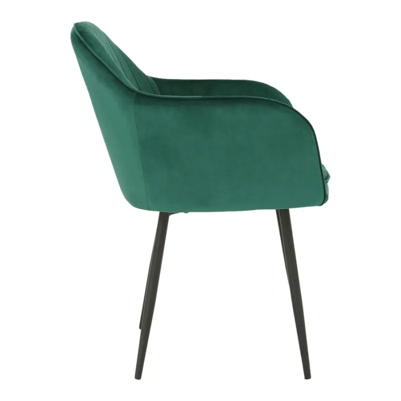 Dekoratívne prešívané dizajnové kreslo, smaragdová Velvet látka