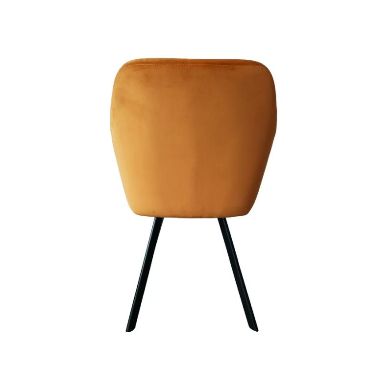 Pekné dizajnové kreslo v horčicovej zamatovej látke
