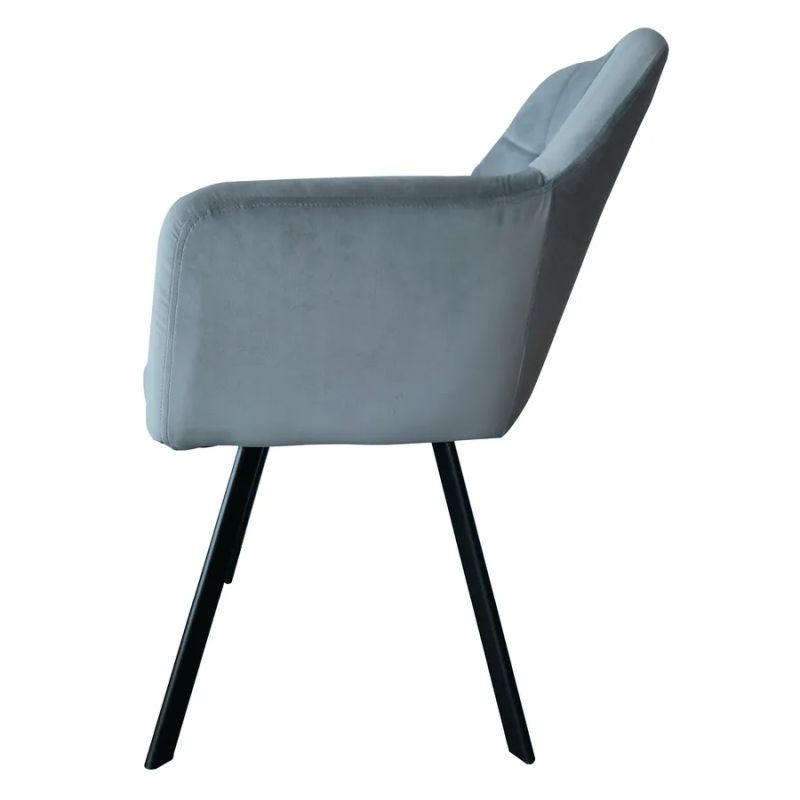 Pekné dizajnové kreslo v sivej zamatovej látke