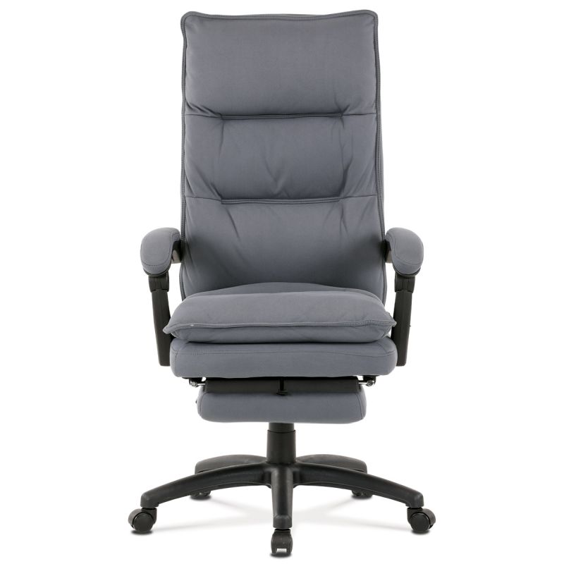 Luxusné kancelárske kreslo s podnožkou, poťah šedá látka