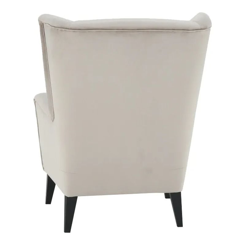 Kreslo-ušiak s vysokým operadlom, krémové