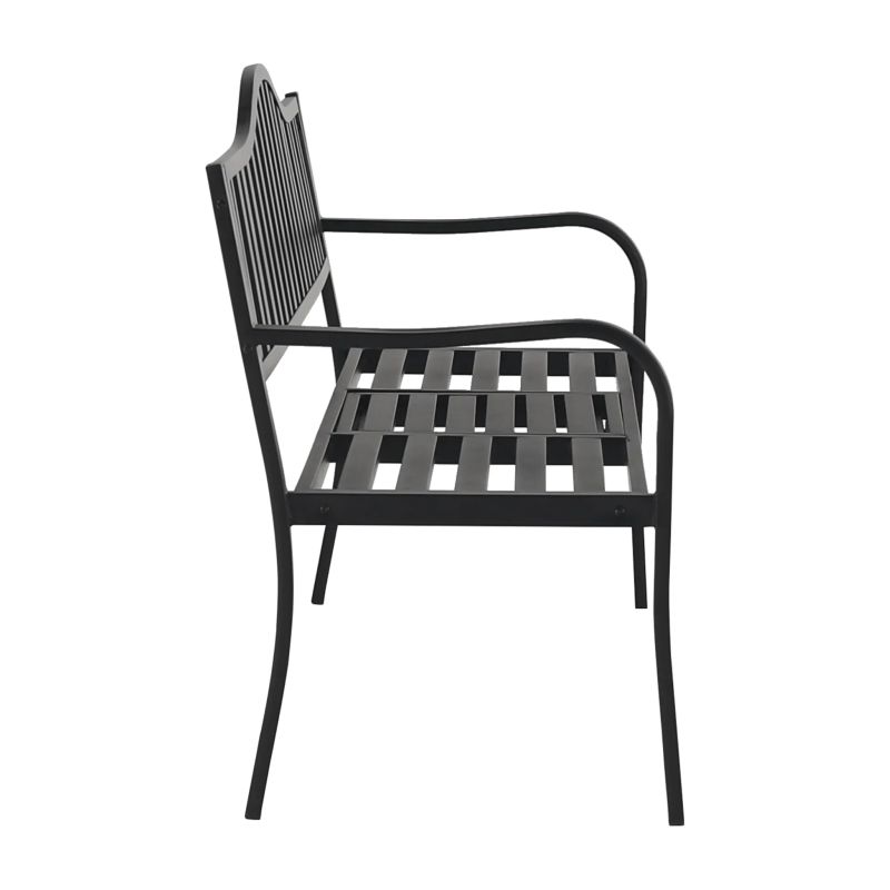 Záhradná lavička so stolíkom, čierna