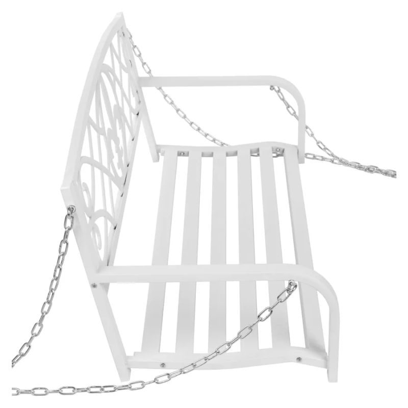 Záhradná závesná hojdačka biela