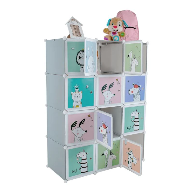 Detská modulárna skriňa, sivá/detská