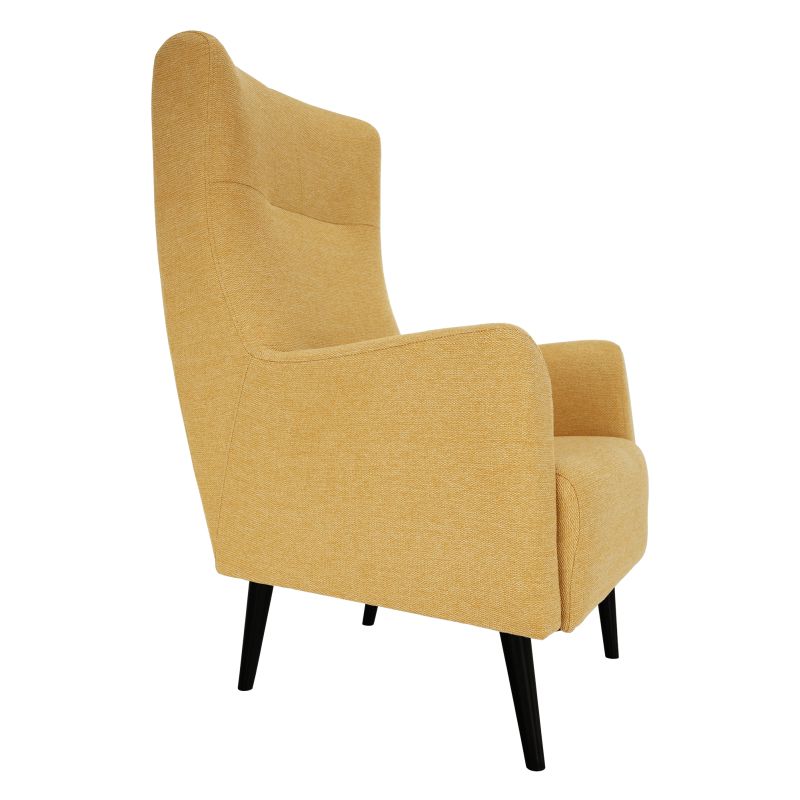 Komfortné kreslo ušiak, žltá/čierna