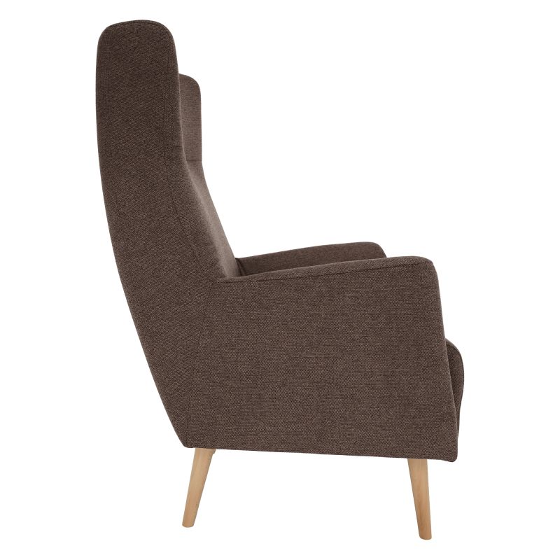 Komfortné kreslo ušiak, hnedá/buk