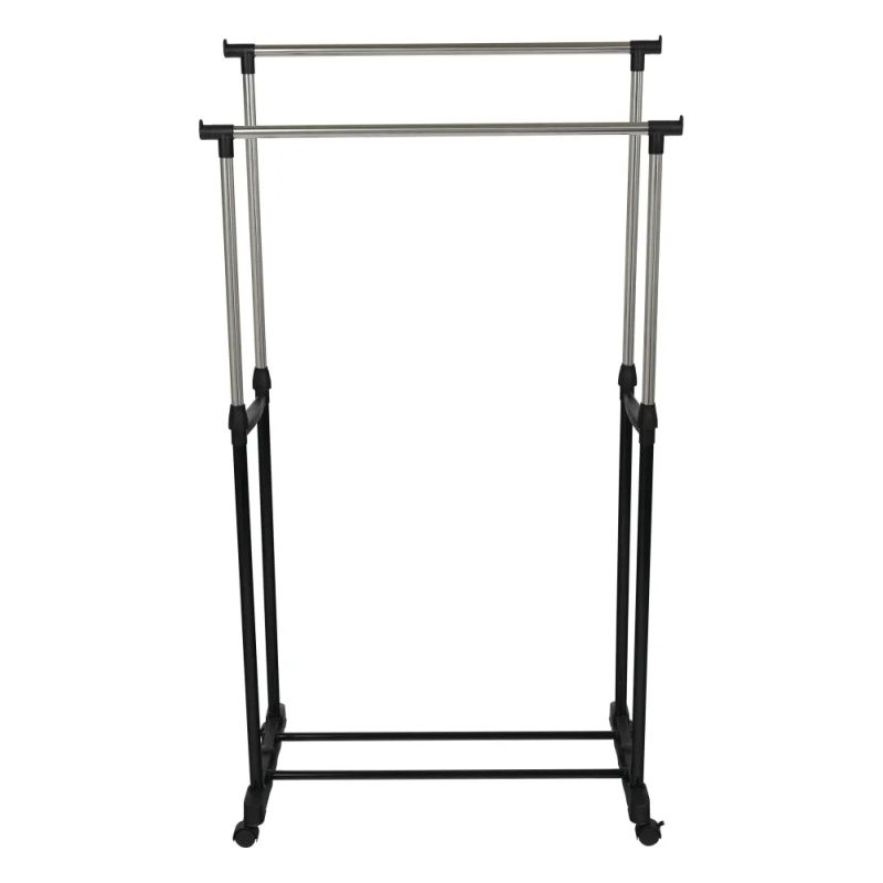 Moderný pojazdný vešiak, kov+čierny plast