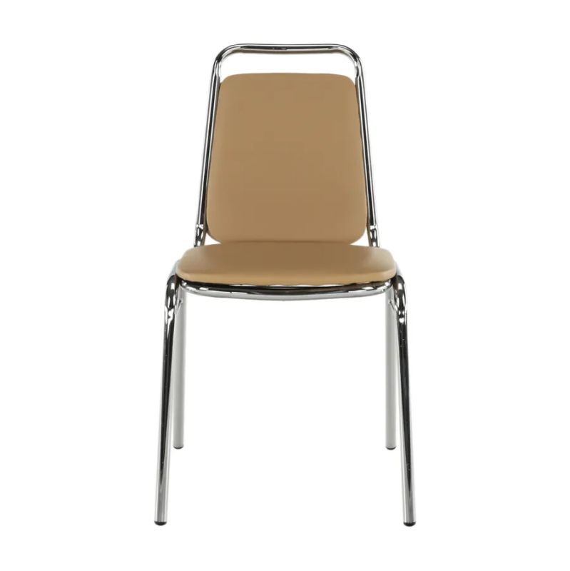 Zasadacia stolička čalúnená hnedou ekokožou