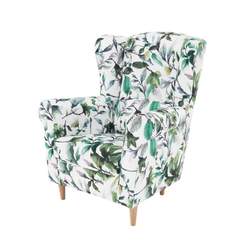 Dizajnový ušiak, látka vzor lístie