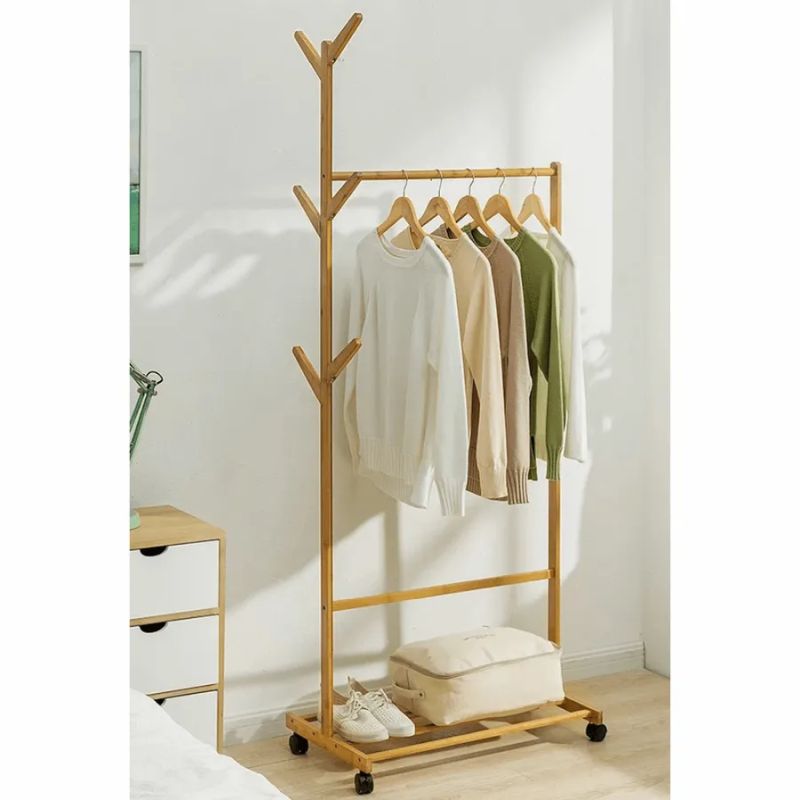 Pojazdný vešiak, bambus, šírka 80cm