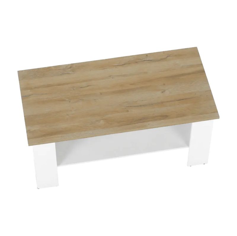 Originálny konferenčný stolík, biela-dub grand