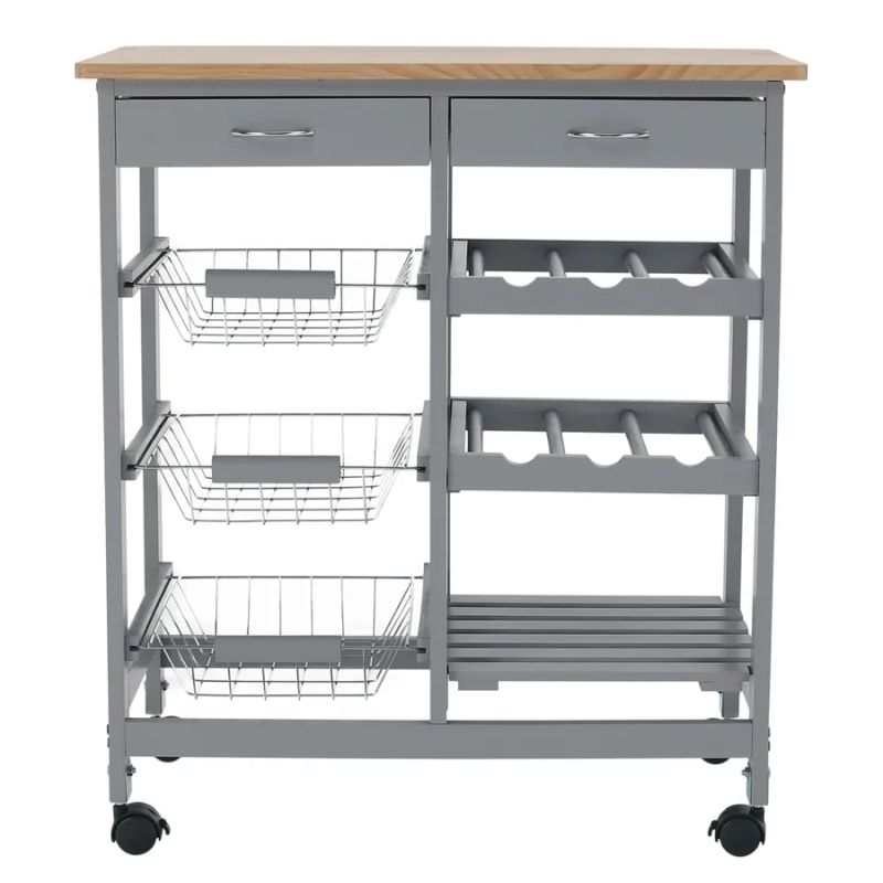 Servírovací vozík v decentnej sivej farbe